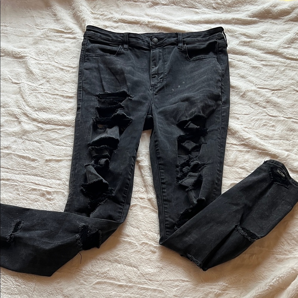 American Eagle Distressed Black Women Jeans
